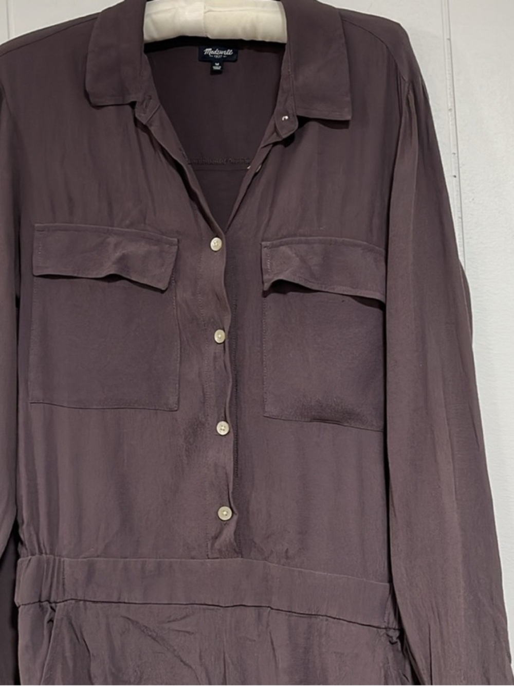 Madewell Viscose Jumpsuit Womens M Utility Button Front pockets Casual Travel - Picture 5 of 12